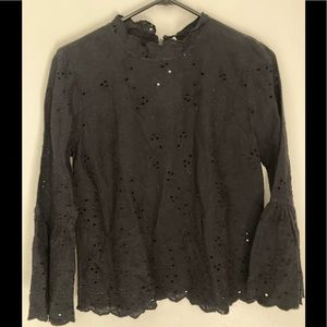 Ulla Johnson Black Eyelet Top Size 2